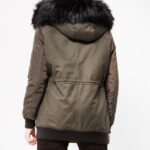 Khaki green hooded parka