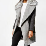 Faux fur collar coat