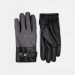 Black leather gloves