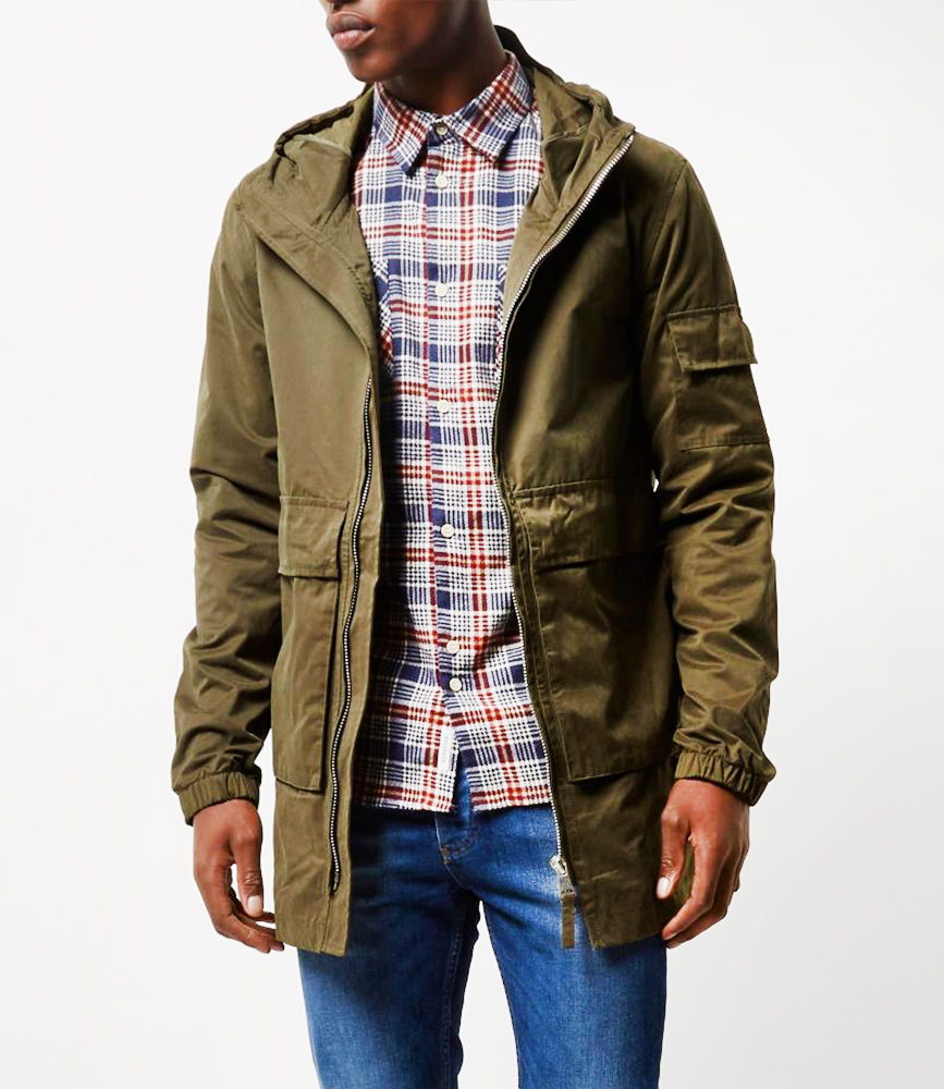 Dark lightweight parka