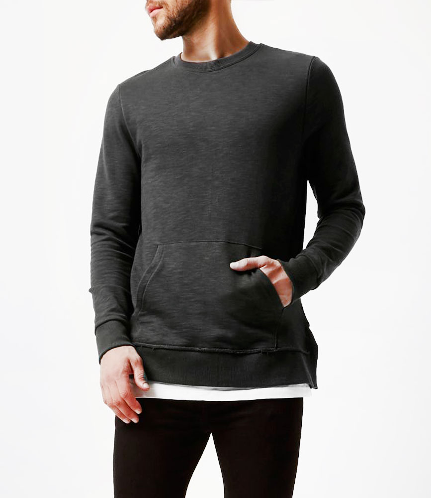 Layered longline sweatshirt